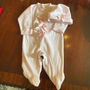 Beaufort Bonnet pink velour onesie